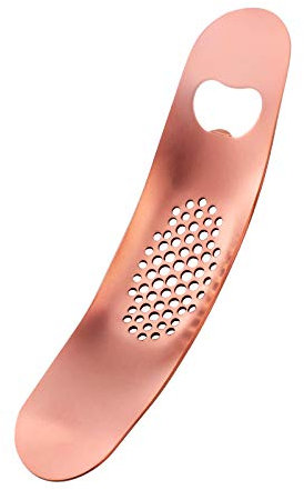 Meisha Garlic Press Rocker & Bottle Opener, Stainless Steel Garlic Rocker Chopper Squeezer Slicer Mincer Press Kitchen Garlic Masher - Rose Gold
