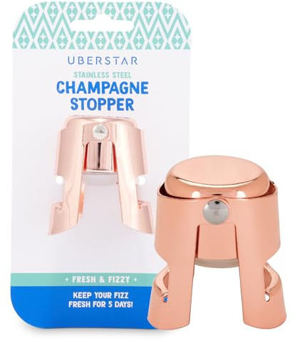 Champagne Stopper Rose Gold/Wine and Champagne Saver for Bottles/Perfect for Prosecco, Cava and Sparkling Wine