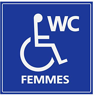 Panneau Rigide Handicapé - Personne à mobilité réduite WC Femmes 15x15cm épaisseur 3mm
