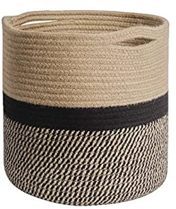 GZWY Panier à Plantes en Corde de Coton,Cache-Pots Cache Pot en Osier Panier de Rangement Tressé Pot de Fleurs Cache-Pot pour Plantes d'intérieur Contenants pour Plantes pour Maison Décor (25cm)