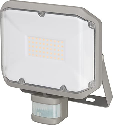Brennenstuhl LED Strahler AL 3050 mit PIR (30W, 3110lm, 3000K, IP44, LED Fluter zur Wandmontage mit Bewegungsmelder)