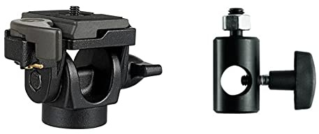 Manfrotto 234RC Neigekopf für Einbeinstativ mit Schnellwechselplatte 200PL & 014-38 Adapter (weiblich, 16 mm)