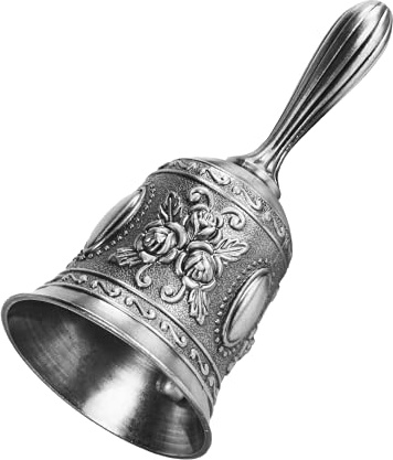 Dereine Campanello a Mano,Campana a Mano in Metallo,Campanello a Mano Classico,Campanello da Tavolo in Metallo,Campanello Di Servizio per Ristorante,Hotel,Negozi (Stagno antico)