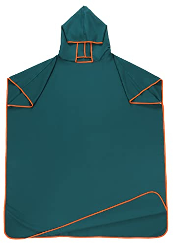 Kinsinder Handtuch Poncho, Surf Poncho für Damen Herren Erwachsene, Mikrofaser Surf Badeponcho mit Kapuze, Badeponcho Handtuch für Erwachsene Strand Surfen Schwimmbad Reisen