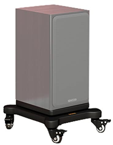 Supporti for altoparlanti da pavimento/desktop, piattaforma for supporto base for altoparlanti subwoofer con ruota for piedini di isolamento audio, ascolto migliorato ( Color : Black , Size : 38*43cm