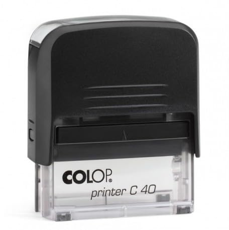 Colop PRINTER C40 - Timbro con Testo Desiderato - Autoinchiostrante per Nome, Indirizzo, Aziendale & Co da Usare, 59 x 23 mm, 6 Righe (Nero)