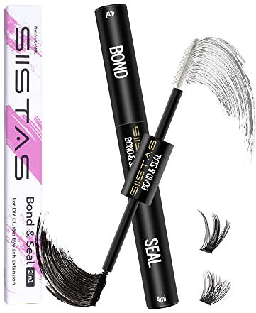 Lash Bond and Seal, Cluster Eyelash Glue for DIY Individual Eyelash Extensions,Super Strong Hold Cluster Lash Adhesive， Waterproof, Mascara Wand Individual Lashes Glue for Sensitive Eyes