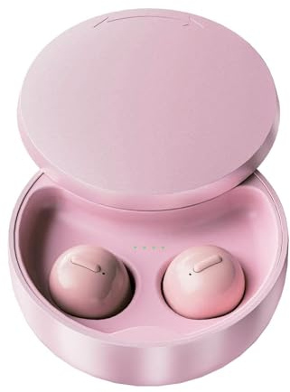 Xmenha Cuffie Bluetooth senza fili, invisibili, wireless, mini in-ear, impermeabili, leggere, a lunga durata, HiFi Stereo Sound Cuffie con microfono per lavoro, sport, allenamento, rosa