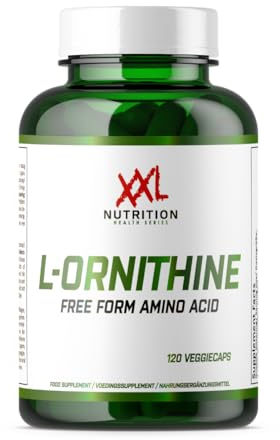 XXL Nutrition - L-Ornithin - Aminosäuren Komplex Hochdosiert, Ideal in Kombination mit L-Arginin - 120 Kapseln