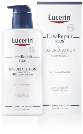 Eucerin UreaRepair Plus Body Lotion 10% Urea 400ml, Intensive 48H Dry Skin Relief Body Cream for Dry and Rough Skin, Moisturising Skincare with Urea and Ceramides, Medical Skincare