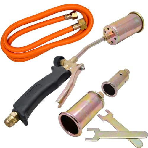 Propane Gas Torch Burner, Propane Burning Ice Melter Roofing Tar Weed Burner Tool Plumbers Kit with 23/35/50mm Nozzle