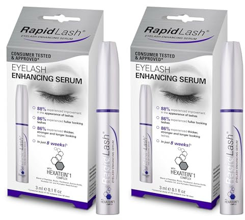 RapidLash Duo Bundle Eyelash Enhancing Serum, Hexatein 1 Complex, 3 ml (Pack of 2)