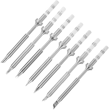 Mini-Lötkolbenspitze, Edelstahl-Lötspitzen mit 7 Typen für Unterschiedliche Lötanforderungen, Schnelles Aufheizen für den Austausch des TS100-Lötkolbens (Komplettes Set bestehend