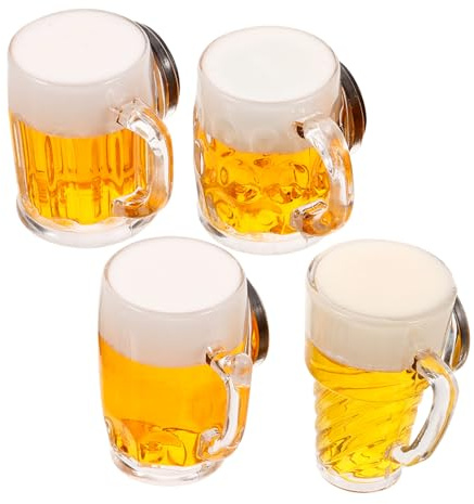OKUMEYR 4piezas Mini Jarras De Cerveza Miniatura para Decoración De Casa De Muñecas Accesorios DIY Realistas y Prácticos para Eventos y Escenarios Diversos