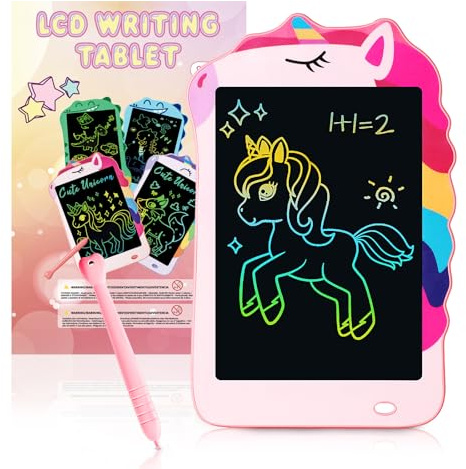 Unicorn Toys LCD Writing Tablet for Girls Kids, Colorful Toddler Toys Drawing Board, Educational Kid Toys Doodle Pad Toys for 3 4 5 6-12 Years Old Girls Boys Birthday Party Christmas Gift, 8.5 Inch