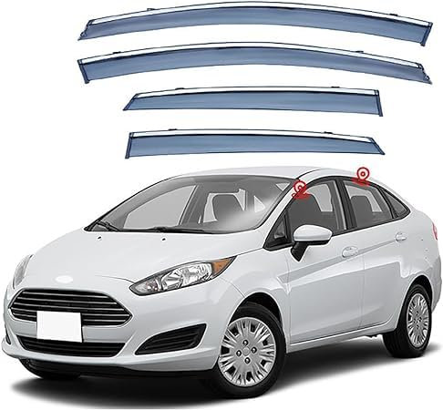 KNHCX Auto Windabweiser für Ford Fiesta 2009-2016 SD,Hochwertiges Acryl Windabweisern Regenabweiser Vorne Hinten Autofenster Visier Tür Rauchabweiser Langlebig & Robust Wachen Abdeckung Zubehör