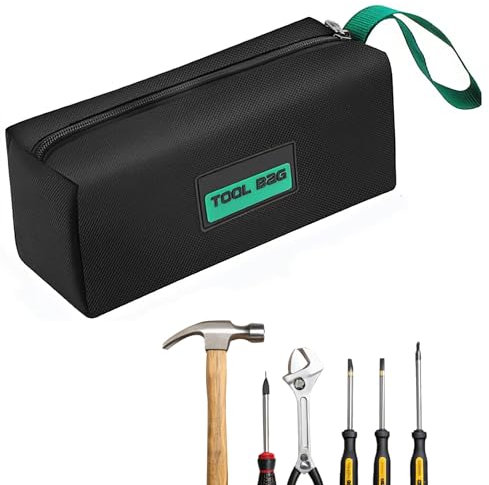 ZWWOGE Bolsa Herramientas Portátiles Pequeñas, 26x10x10cm, Multifuncionales con Cremallera y Asa, Organizador para Jardinería, Trabajos Exteriores y Almacenamiento Bolsa de Herramientas pequeña