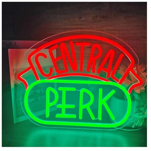 LEMST Luces de neón Taza De Café Central Perk, Señal De Neón, Luz LED Para Decoración De Pared, Alimentada Por USB Para Cocina, Tienda, Dormitorio Iluminado, 36cm X 27cm