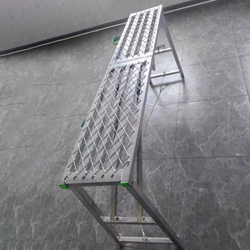 Trabattello Ponteggio Antiscivolo, Asse di Ponteggio in Acciaio Zincato Regolabile in Altezza, Attrezzatura per Ponteggi per Impieghi Gravosi, per Allestimento Interno(W-30cm(11 3/4),L-160cm(63))