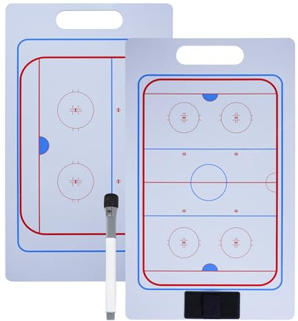 Joyeee Lavagna bianca tattica cancellabile su entrambi i lati con pennarello e clip per penna per allenatori, giocatori, accessori per attrezzature da hockey, regalo perfetto per allenatori, giocatori