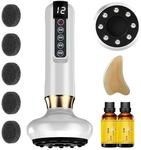 Masseur Anti Cellulite Électrique - Appareil de Massage avec Ventouses pour Traitement Contre La Cellulité (Blanc)