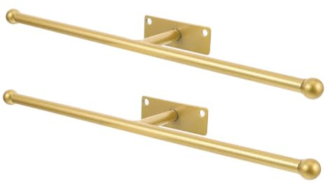 IMIKEYA 2 pezzi Organizzatore di gioielli da parete resistente con mensola e ganci, supporto per collane, bracciali, anelli, occhiali e accessori per piccole unità colore oro