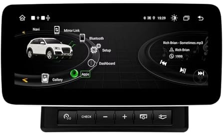 BCBSYCJP 12.3 Inches Android 14 Touch Screen Car Radio for Audi A6 C6 4F 2005-2011 2 Din with Wireless Carplay with GPS Navigation Bluetooth FM RDS WiFi 4G Navigation Support Steering Wheel