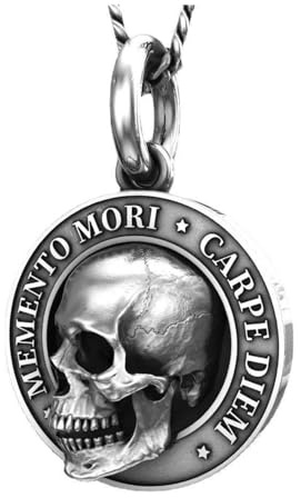 Nudorpn Memento Maury Necklace for Men, Skeleton Skull Pendant Necklaces – Gothic Dainty Necklace Gift Halloween Jewellery for Men Women Girls