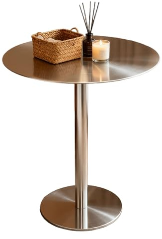 Preferspace Runder Bistrotisch, Stehtisch aus Edelstahl, Stehtische for Garten, Terrasse, Wohnzimmer(60cm/23.6in)