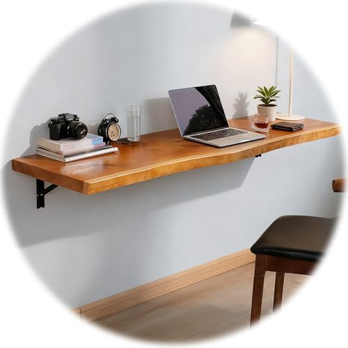 Generico Scrivania A Ribalta Da Parete In Legno, Tavolo Pieghevole Da Lavoro A Muro, Scrivania Galleggiante Per Computer, Tavolino Richiudibile Per Lavanderia(120x45cm/47x18in)
