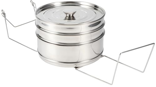 aqxreight Set di Pentole Impilabili per Pentole a Vapore in Acciaio Inossidabile a 3 livelli. Accessori per a Pressione per alimenti. Ottima Cottura Al Vapore o Pesce di Verdure per Cuocere