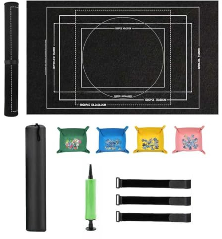Tapete Puzzle 1500 Piezas - Alfombra Puzzle - Portátil Fieltro Estera de Rompecabezas - Tapiz Puzzle Enrollable - Puzzle Mat Roll - Accesorios para Puzzles con 4 Puzzles Clasificadores