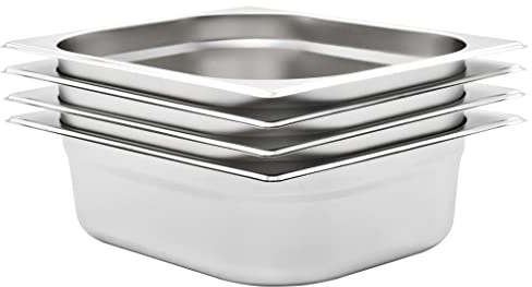 Contenitori Gastronorm 4 pz GN 1/2 100 mm in Acciaio Inox,Casa e Giardino,Cucina e pranzo,Accessori strumenti cucina,Accessori per scaldavivande a vapore,Vaschette per scaldavivande a vapore-50888