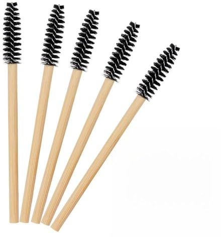 ZJchao Cepillos de Pestañas Desechables, 100 Uds. Varitas de Rímel con de Madera y Cabezal Flexible, para Extensión de Pestañas y Aplicación de Maquillaje