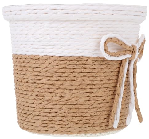 2 Pièces Pot de Fleurs Tressé en Corde de Papier, Panier Osier Plante | Cache Pot de Fleurs Papier, Plante Pot pour Cactus, Décor Maison et Hôtel
