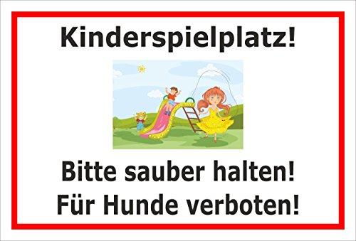 Melis-Folienwerkstatt Schild - Kinder-Spielplatz - 60x40cm - Bohrlöcher - 3mm Aluverbund – 20 VAR S00187-016-B