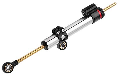 Qiilu Lenkungsdämpfer, CNC Aluminium Lenkungsdämpfer Stabilisator Motorrad Universal für MT10 MT 07 MT09 (lang)