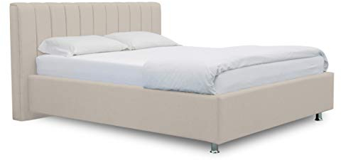 ES Design 08 Polsterbett Antony mit 5 Jahren Garantie, EIN hochwertiges Bett, Lattenrost und Stauraum (Beige, 100 x 200)
