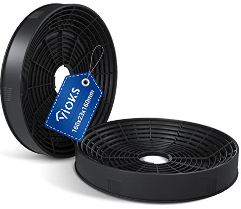 VIOKS Lot de 2 filtres à charbon pour hotte aspirante - Diamètre : 160 mm - Pour filtre à charbon actif Amica 1160826 & KF17146 - Filtre à charbon actif pour hotte aspirante