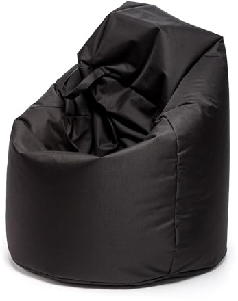 Ecopuf - Sako Pouf Sessel Outdoor - Sitzsack Kinderzimmer - Robuster Stoffsack - Entspannungssessel - Wohnungseinrichtung - Sessel Größe XL - 85x135cm, Schwarz Nc14