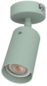 L+ LED-Spot, schwenkbar, für Decken- oder Wandmontage aus Metall – Anschluss: GU10 – Made in Italy – Durchmesser 6 cm – Modernes Design für Küche und Wohnzimmer (Eisberggrün)
