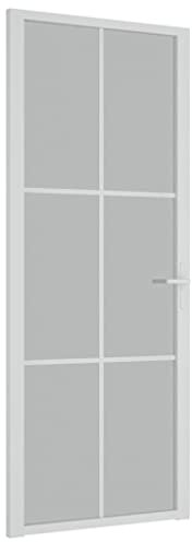 Bussandri Exclusive - Innentür 83x201,5 cm Weiß Mattglas und Aluminium