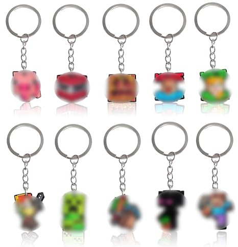 Bogoro 10 Stück Schlüsselanhänger Kindergeburtstag, Geschenke für Erwachsene, Kinder Anime Figur Spiel Schlüsselanhänger, Schlüsselanhängerr für Game Geburtstag Party Geburtstagsdeko