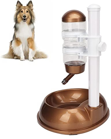 Gavigain Pet Water Fountain,Small Dog Water Dispenser,Pet Outing Water Dispenser,Pet Standing Water Dispenser Bowl,Height Tunable Multifunction Dog Automatic Water Food Feeder with Detachable Pole