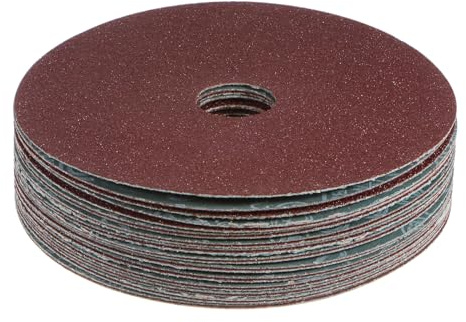 sourcing map 25pcs 100 Grit Aluminum Oxide Resin Fiber Discs 5x7/8 Metal Sanding Grinding Discs for Angle Grinding Machine Polishing and Grinding Metals, Wood, and Fiberglass