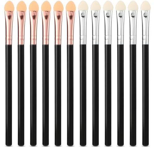 Sibba 12 Stück Lidschatten-Applikatoren Lidschattenpinsel Set Makeup-Pinsel Augenpinsel Eyeshadow Schminkpinsel Schwamm Applikatoren Pinsel zum Blending Blending Brush Pinselset für Frauen und Mädchen