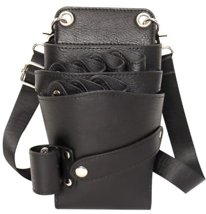 Niaoszhex Friseur Gürteltasche, Scherentasche, Barber Werkzeugtasche Friseurtasche Friseur Salon Schneide Tasche Friseurin für Friseursalon, Scheren, Kammaufbewahrung (LQ-252 Schwarz)