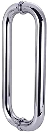 Poignée de porte ronde en acier inoxydable pour portes en verre, poignée de porte de douche coulissante moderne, poignée de traction pour portes intérieures et extérieures (30 cm)