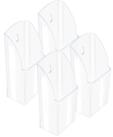 4 Pack Soporte Acrílico para Mando a Distancia de Pared, TIE-DailyNec Soporte Transparente para Mando a Distancia de TV, Organizador Multimedia Adhesivo para Dormitorio, Salón, Cocina, Oficina