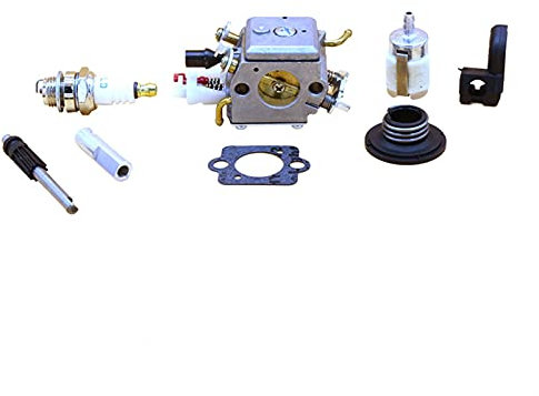 QXWRLD Vergaser, Ölpumpe, Zündkerze, Kraftstofffilter, Schneckengetriebe-Satz, Kettensägenteile, for Zama, Vergaser, for Husqvarna, 340 345 346XP C3-EL18B 503281812 Vergaser-Reparatursatz Rasenmäher